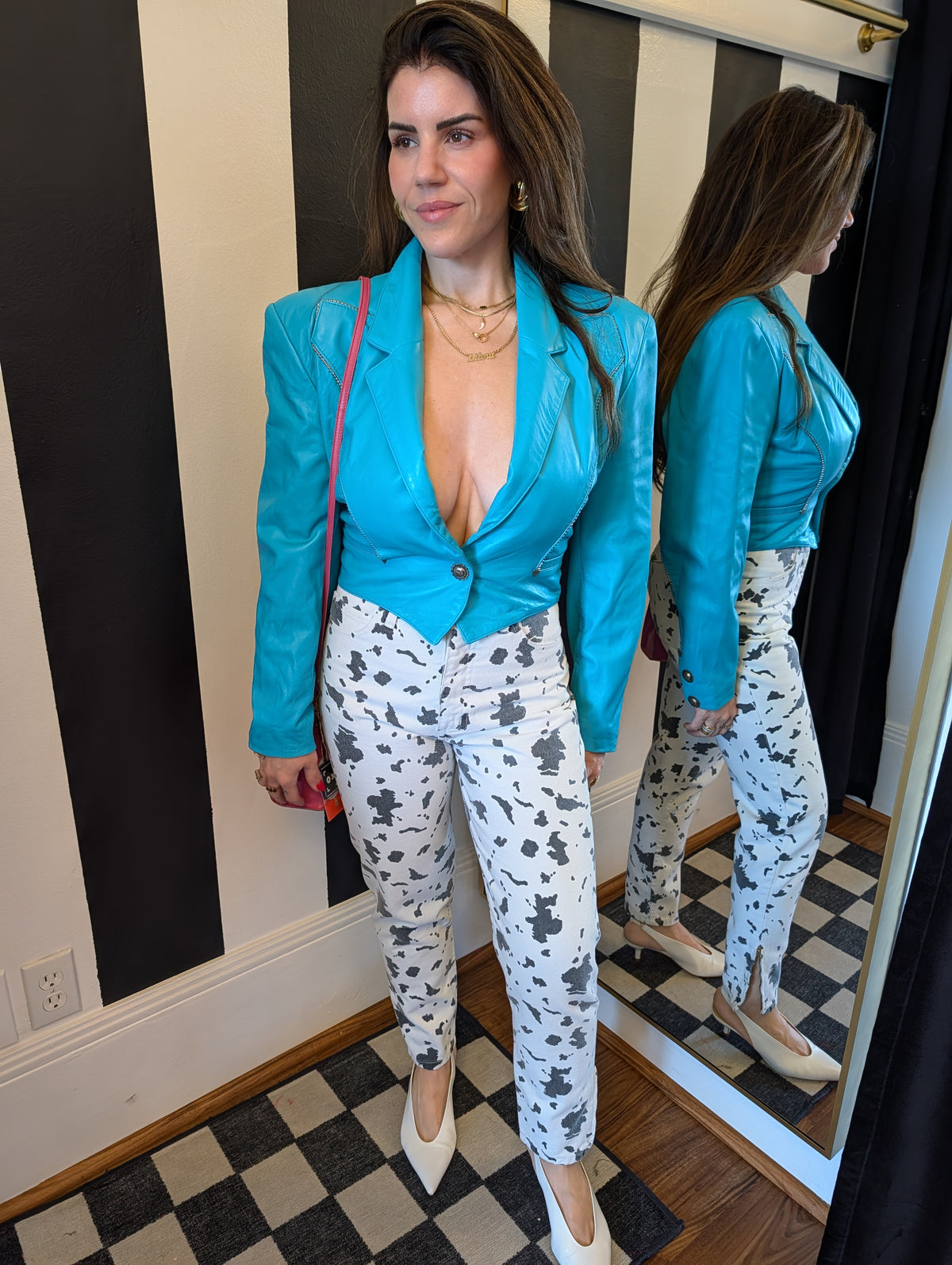 90s Georges Marciano for Guess Cow Print Denim