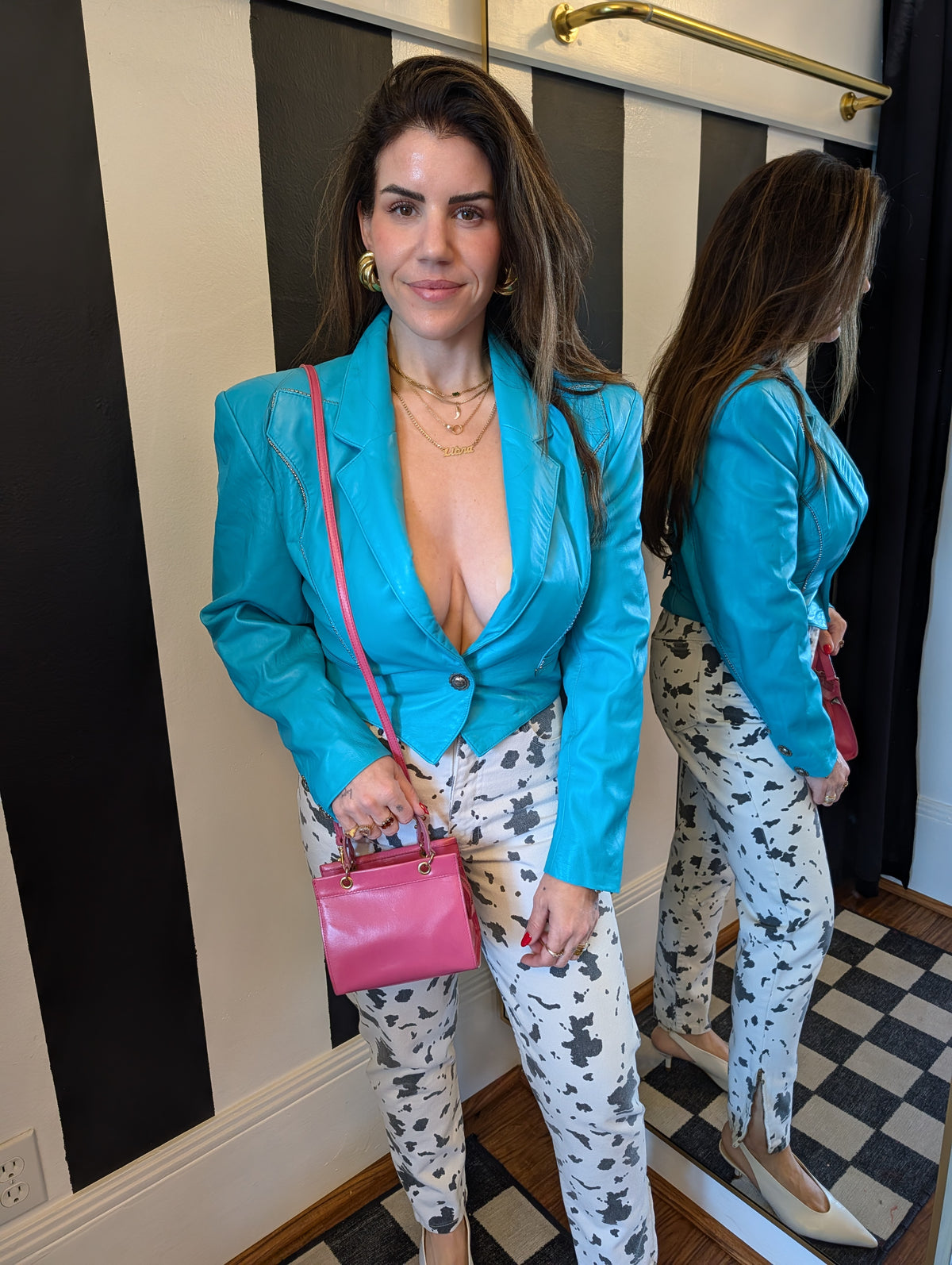 90s Georges Marciano for Guess Cow Print Denim