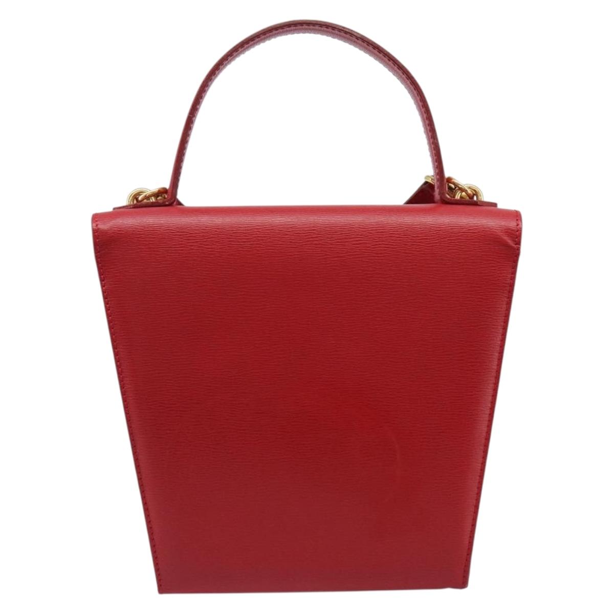 Vintage 80s/90s Christian Dior Red Leather 2-Way Handbag