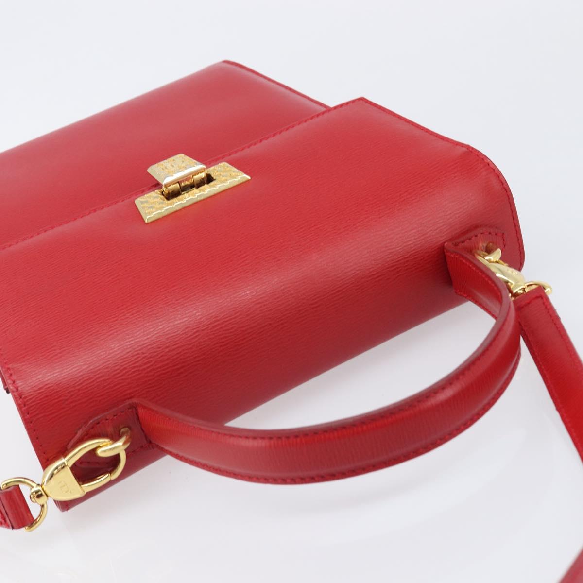 Vintage 80s/90s Christian Dior Red Leather 2-Way Handbag