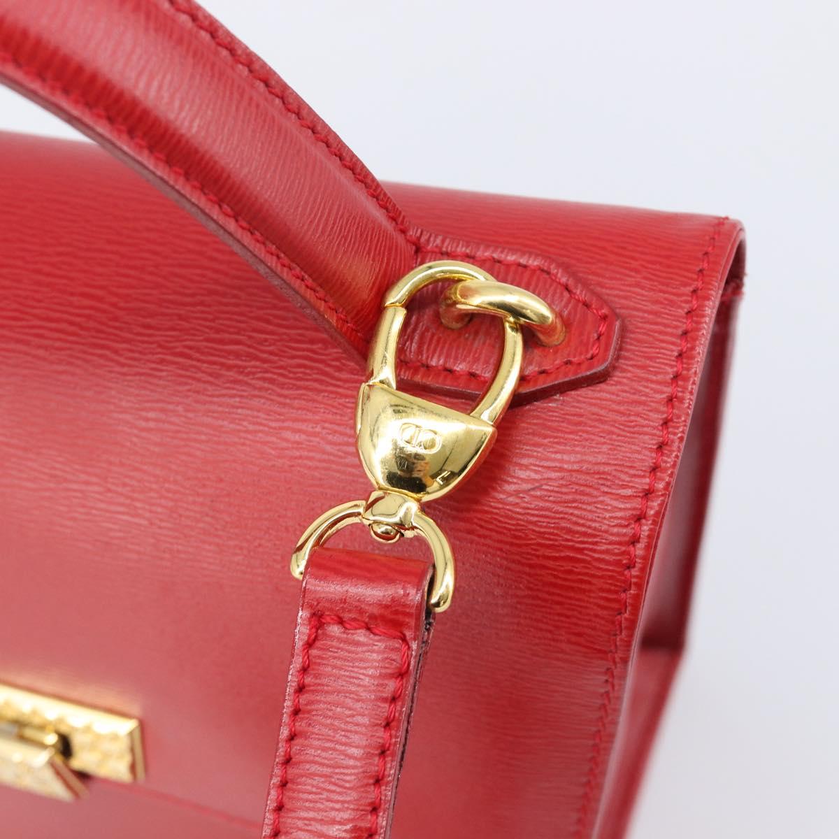 Vintage 80s/90s Christian Dior Red Leather 2-Way Handbag