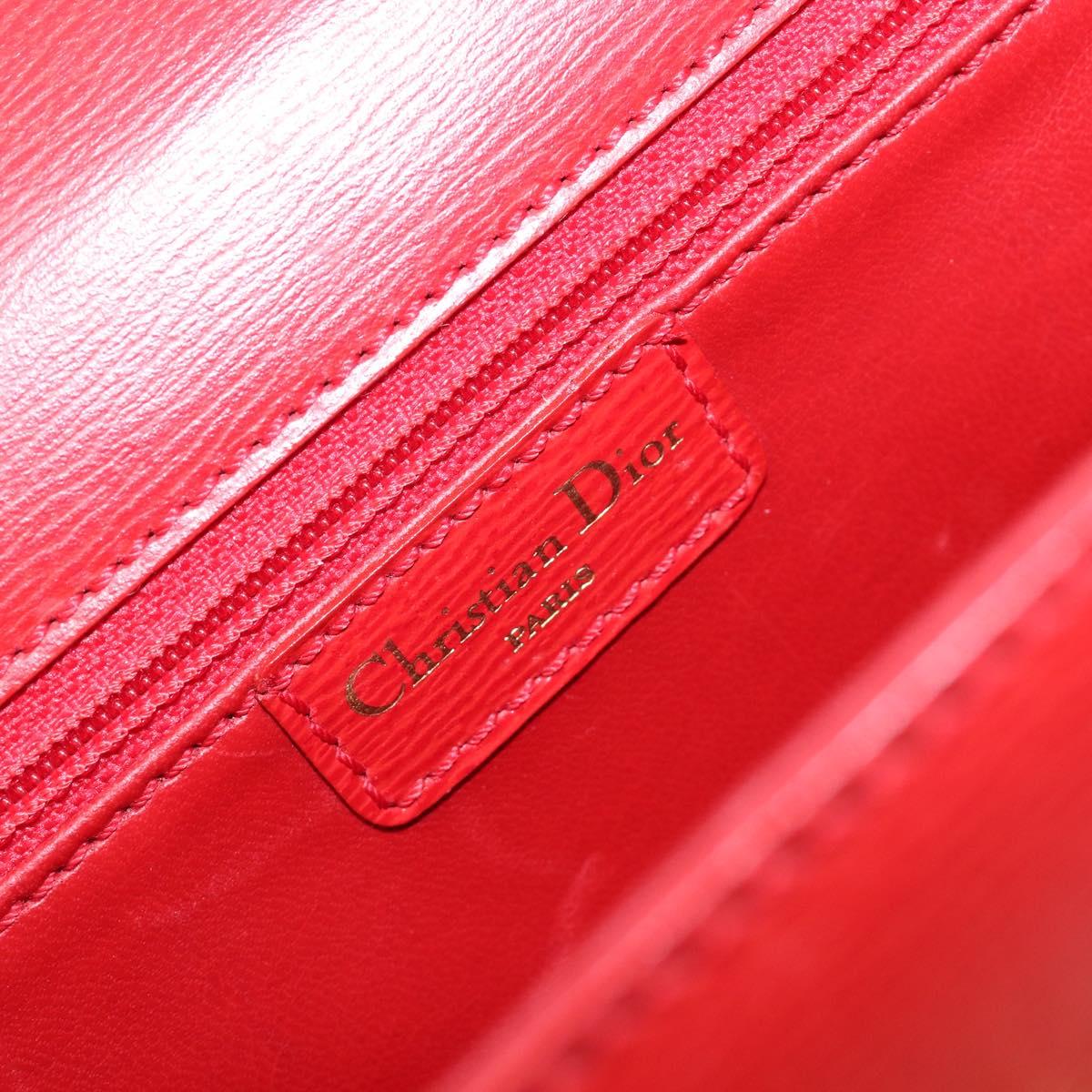 Vintage 80s/90s Christian Dior Red Leather 2-Way Handbag