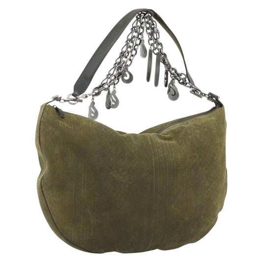 Vintage Y2K Salvatore Ferragamo Olive Suede Hobo Bag
