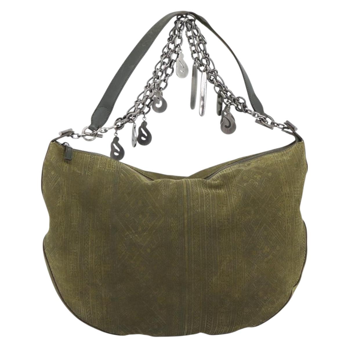Vintage Y2K Salvatore Ferragamo Olive Suede Hobo Bag