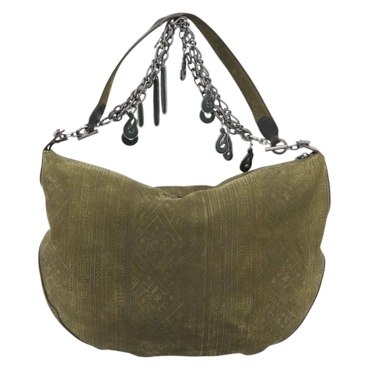 Vintage Y2K Salvatore Ferragamo Olive Suede Hobo Bag