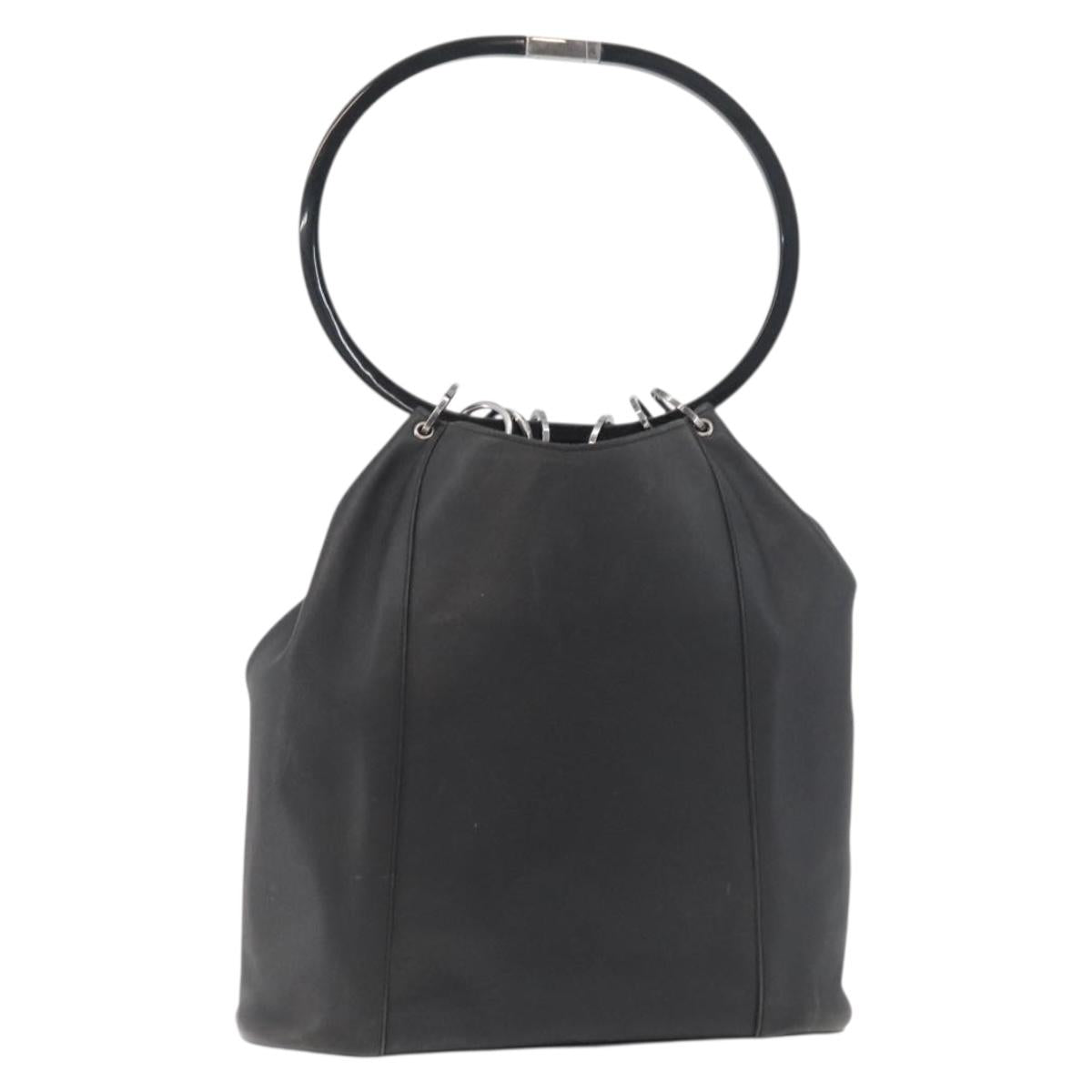 Vintage 1999 Tom Ford Gucci Black Leather Ring Handle Bag