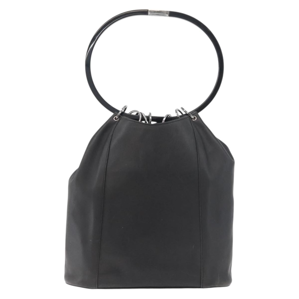Vintage 1999 Tom Ford Gucci Black Leather Ring Handle Bag