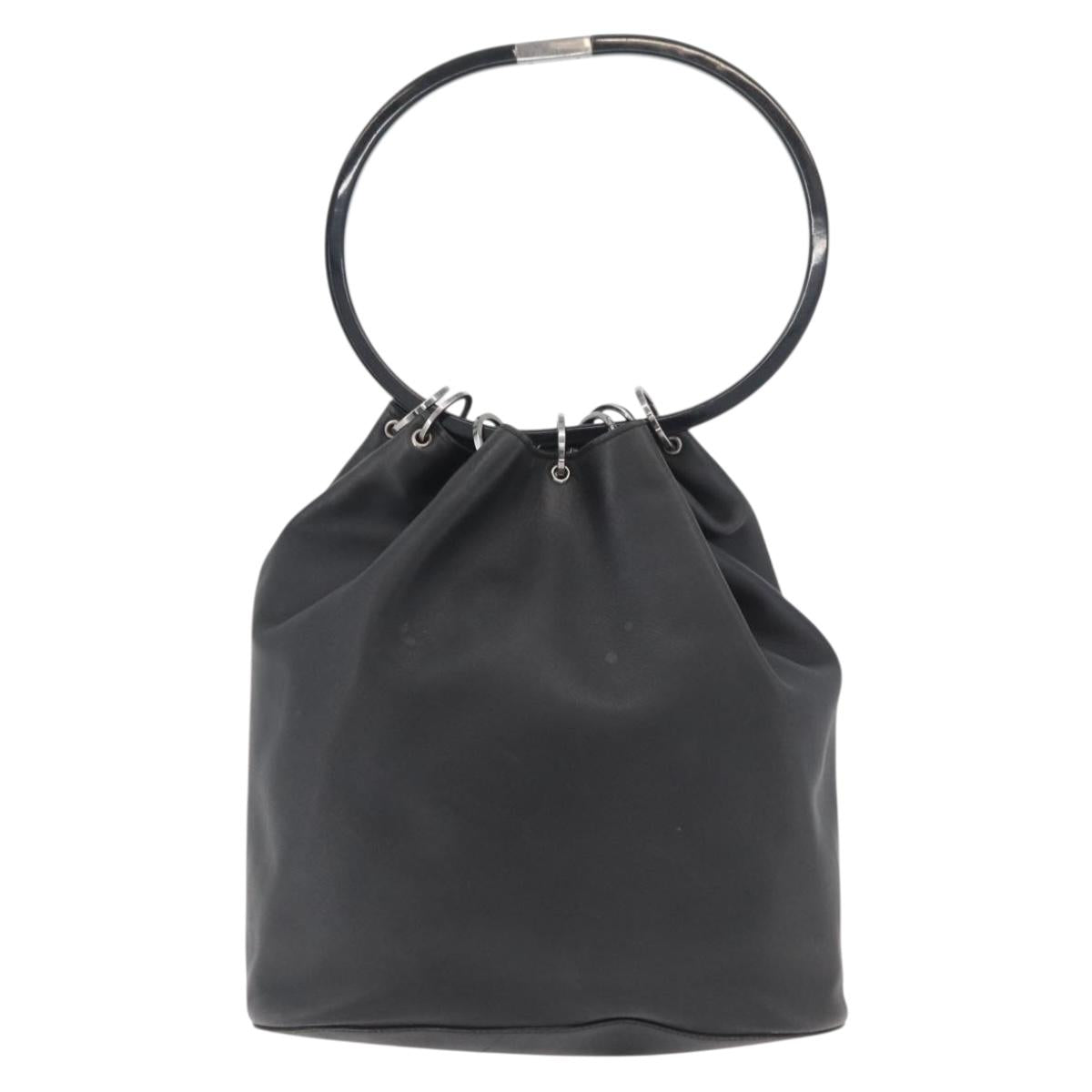 Vintage 1999 Tom Ford Gucci Black Leather Ring Handle Bag