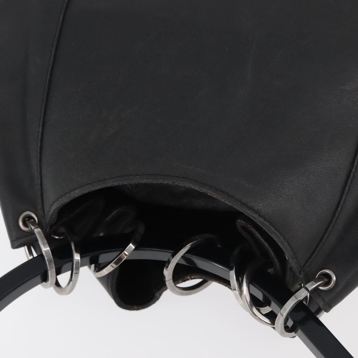 Vintage 1999 Tom Ford Gucci Black Leather Ring Handle Bag