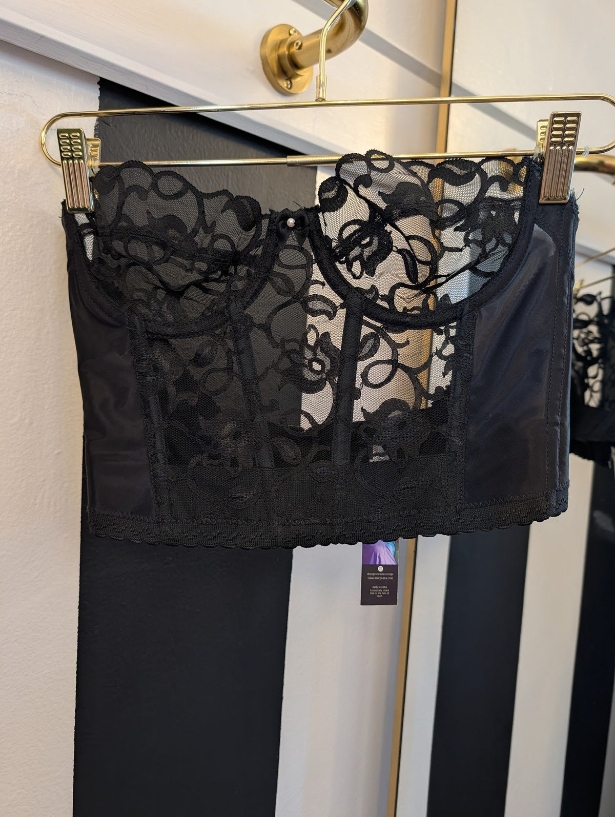 Black Lace Bustier Top
