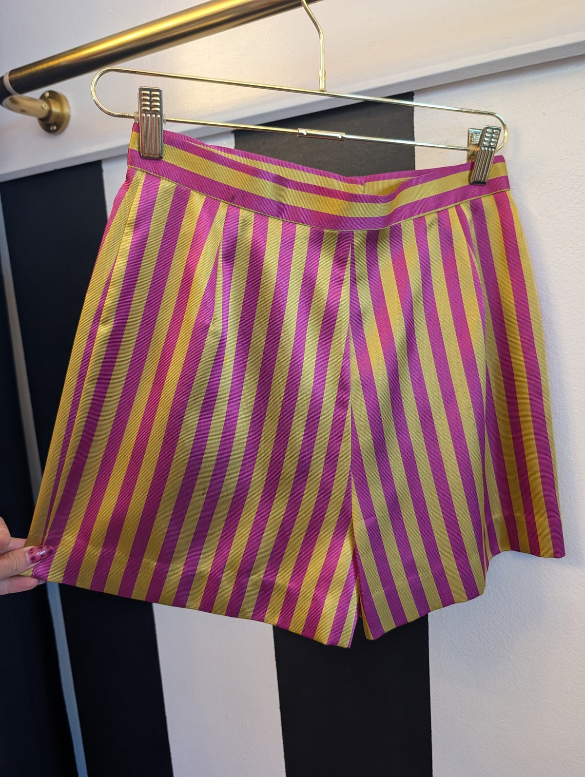 Pink and Mustard Striped Custom Shorts