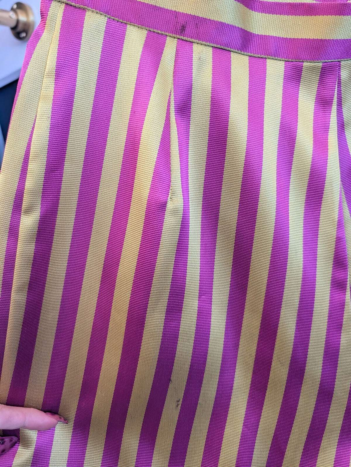 Pink and Mustard Striped Custom Shorts