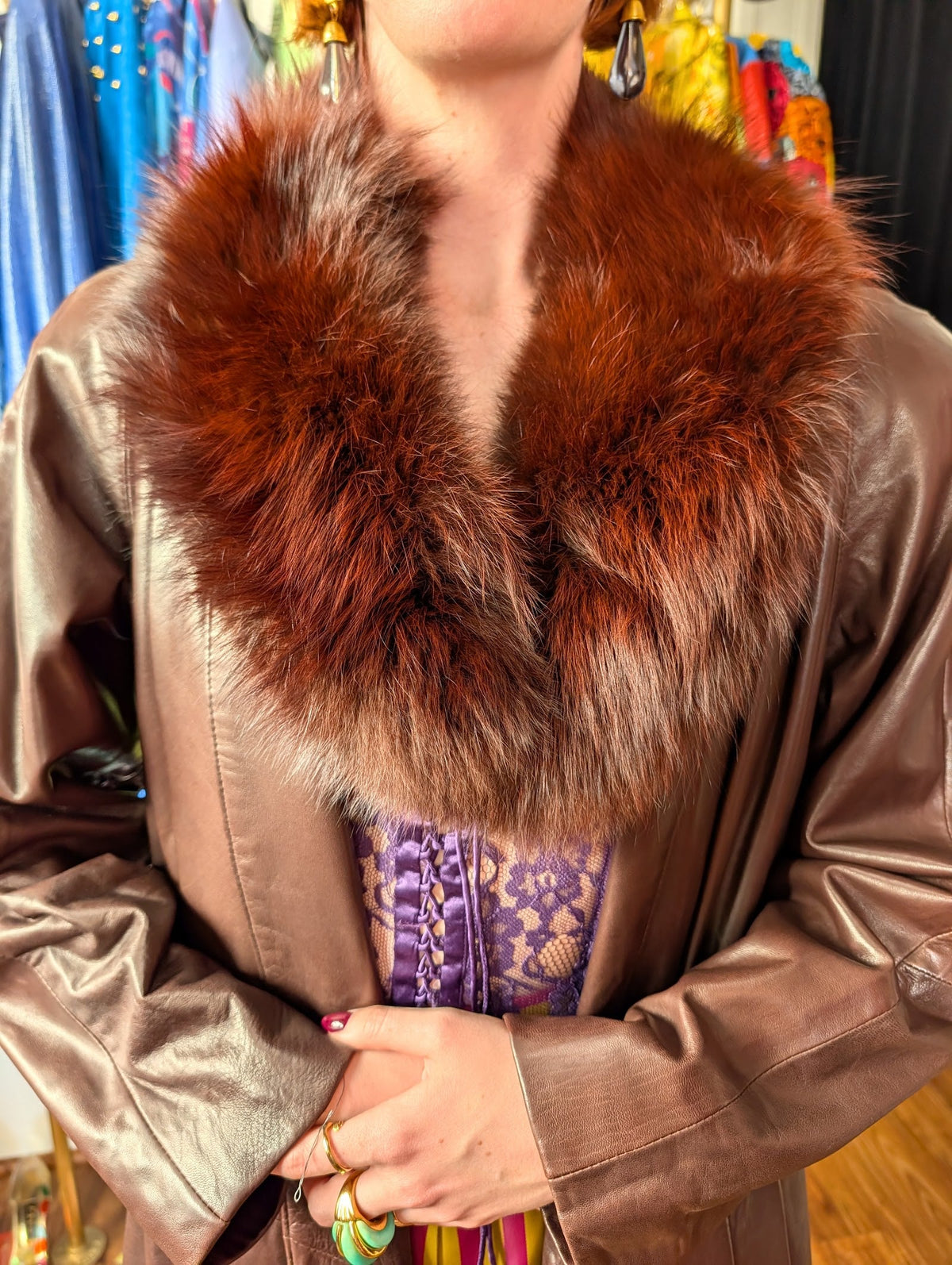 Auburn Genuine Fox Fur Collar