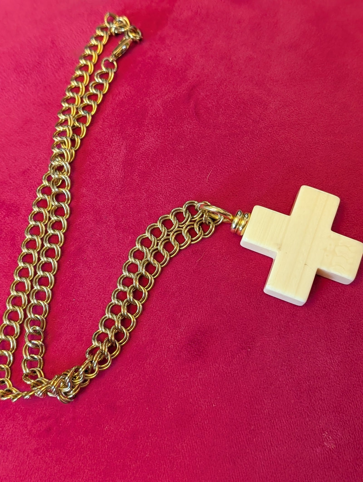 Cream Cross Necklace