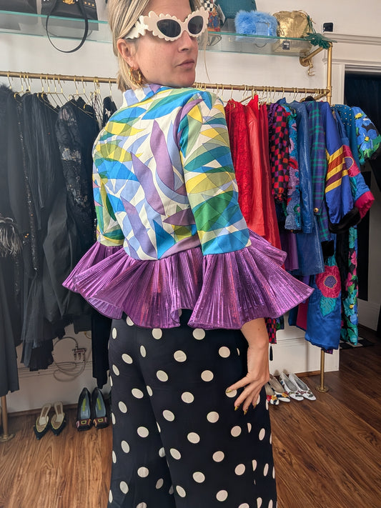 60s Pastel Ruffle Crop Top