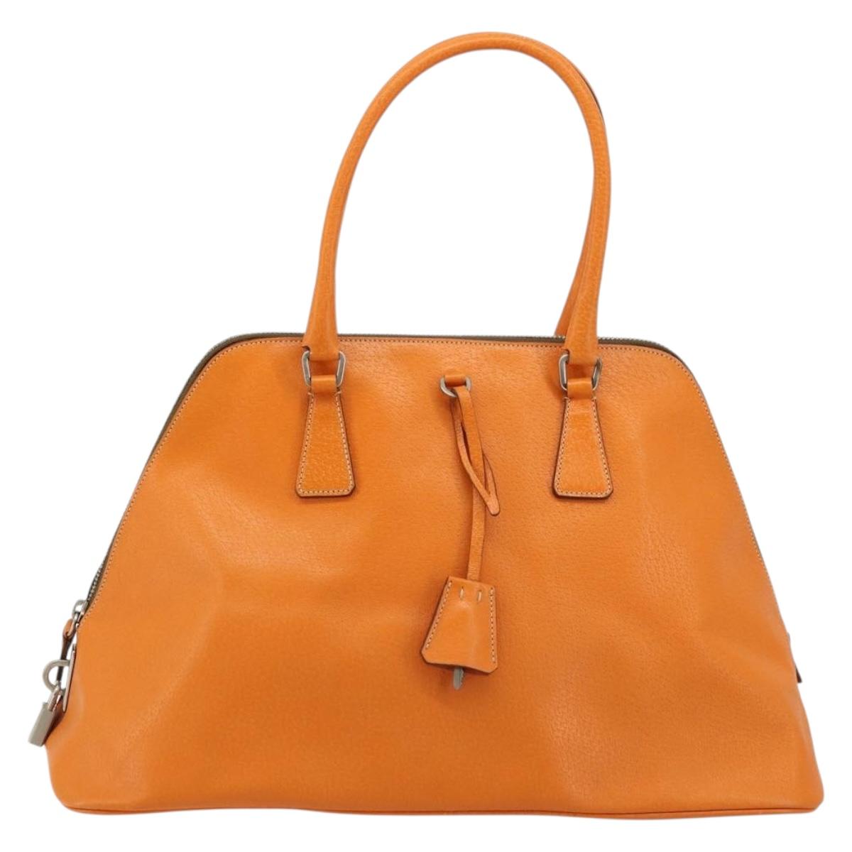 Vintage 2001 Prada Papaya Cinghiale Leather Dome Bag