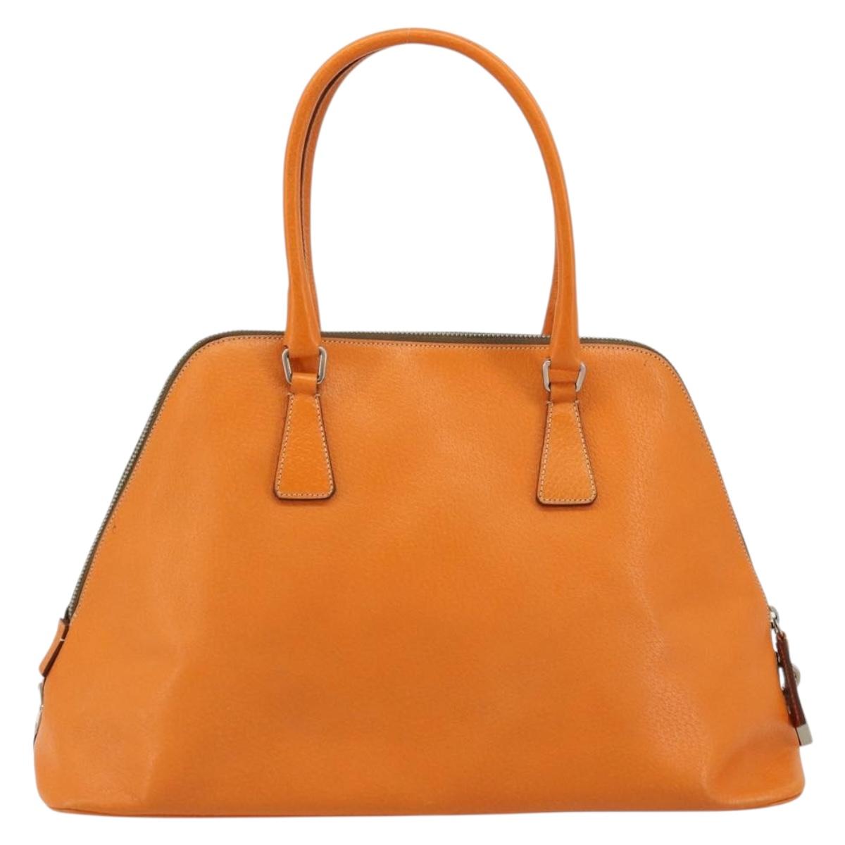 Vintage 2001 Prada Papaya Cinghiale Leather Dome Bag