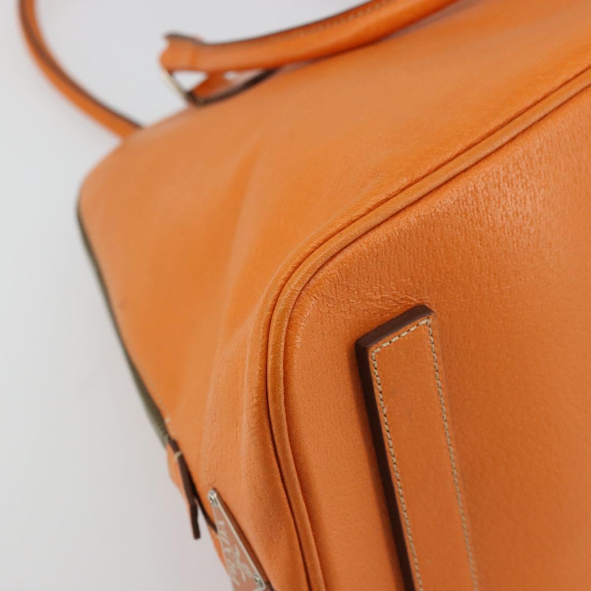 Vintage 2001 Prada Papaya Cinghiale Leather Dome Bag