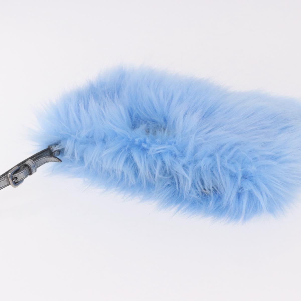 Vintage Y2K Prada Blue Faux Fur Wristlet Clutch