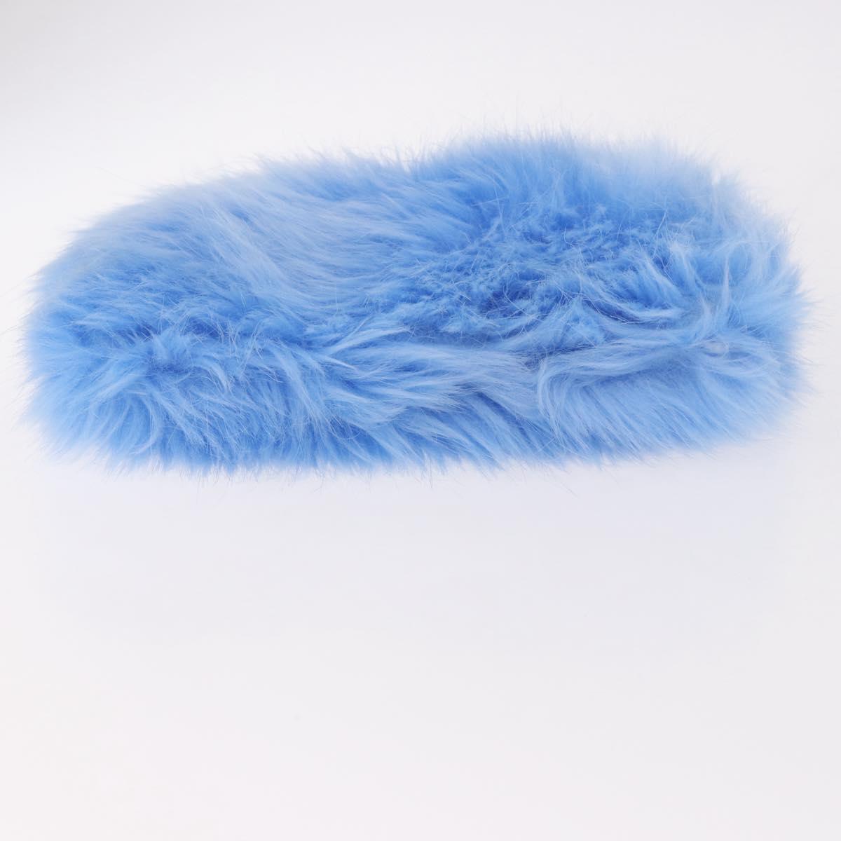 Vintage Y2K Prada Blue Faux Fur Wristlet Clutch