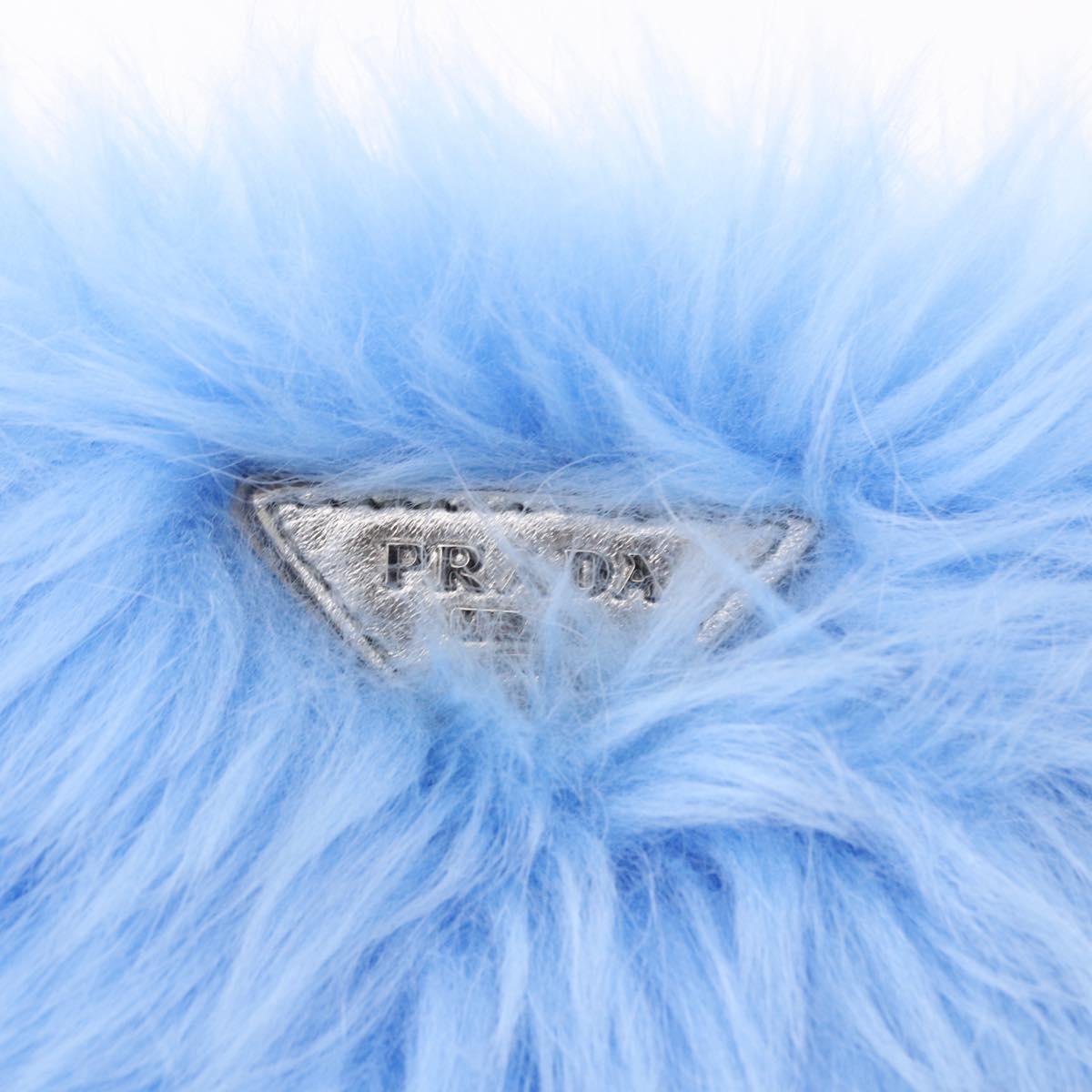 Vintage Y2K Prada Blue Faux Fur Wristlet Clutch
