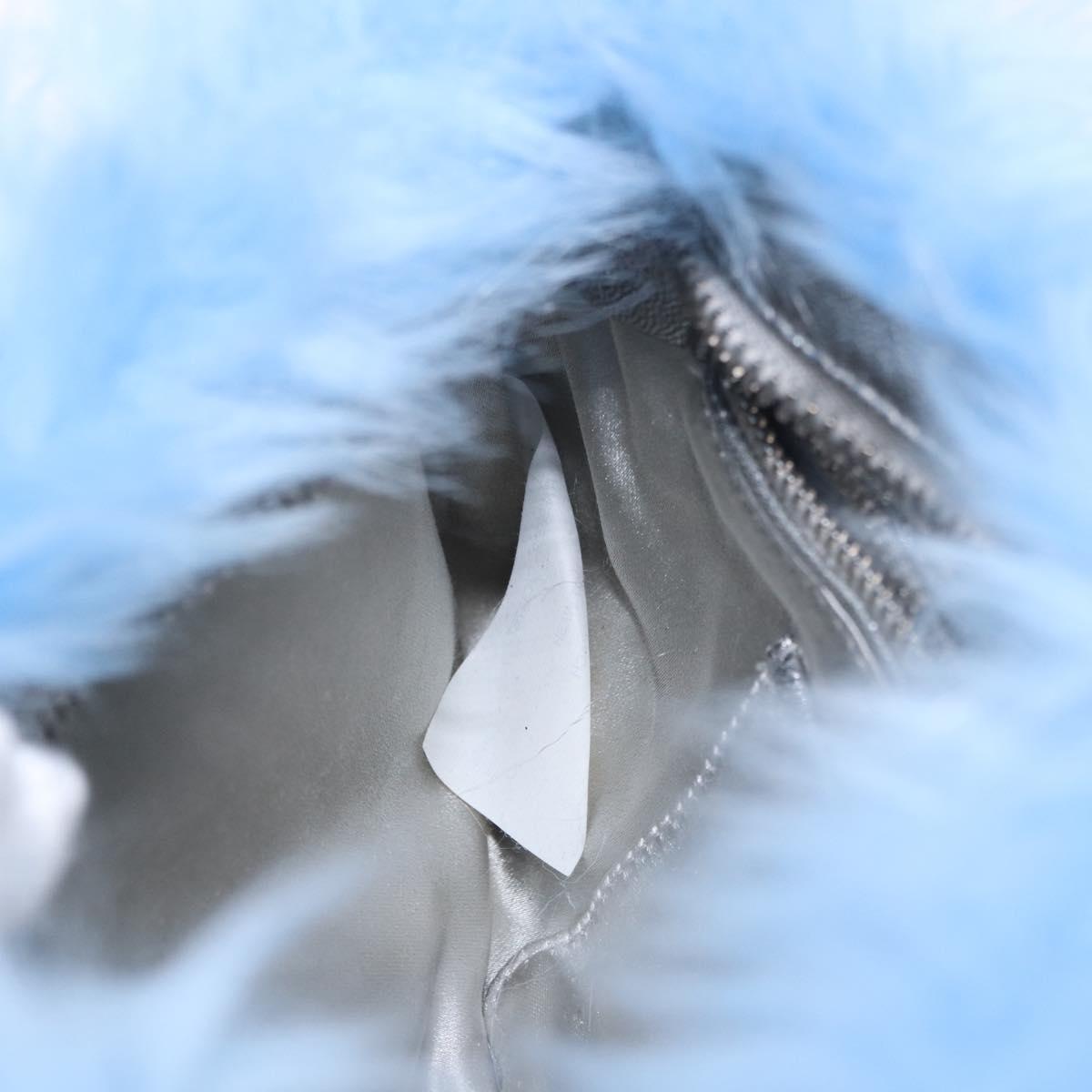 Vintage Y2K Prada Blue Faux Fur Wristlet Clutch