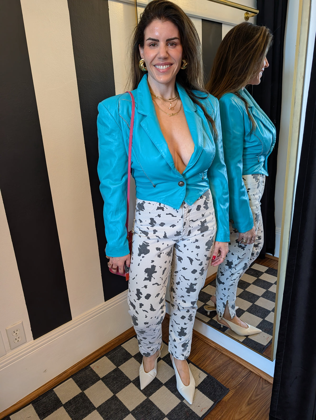 North Beach Leather Teal Leather Jacket