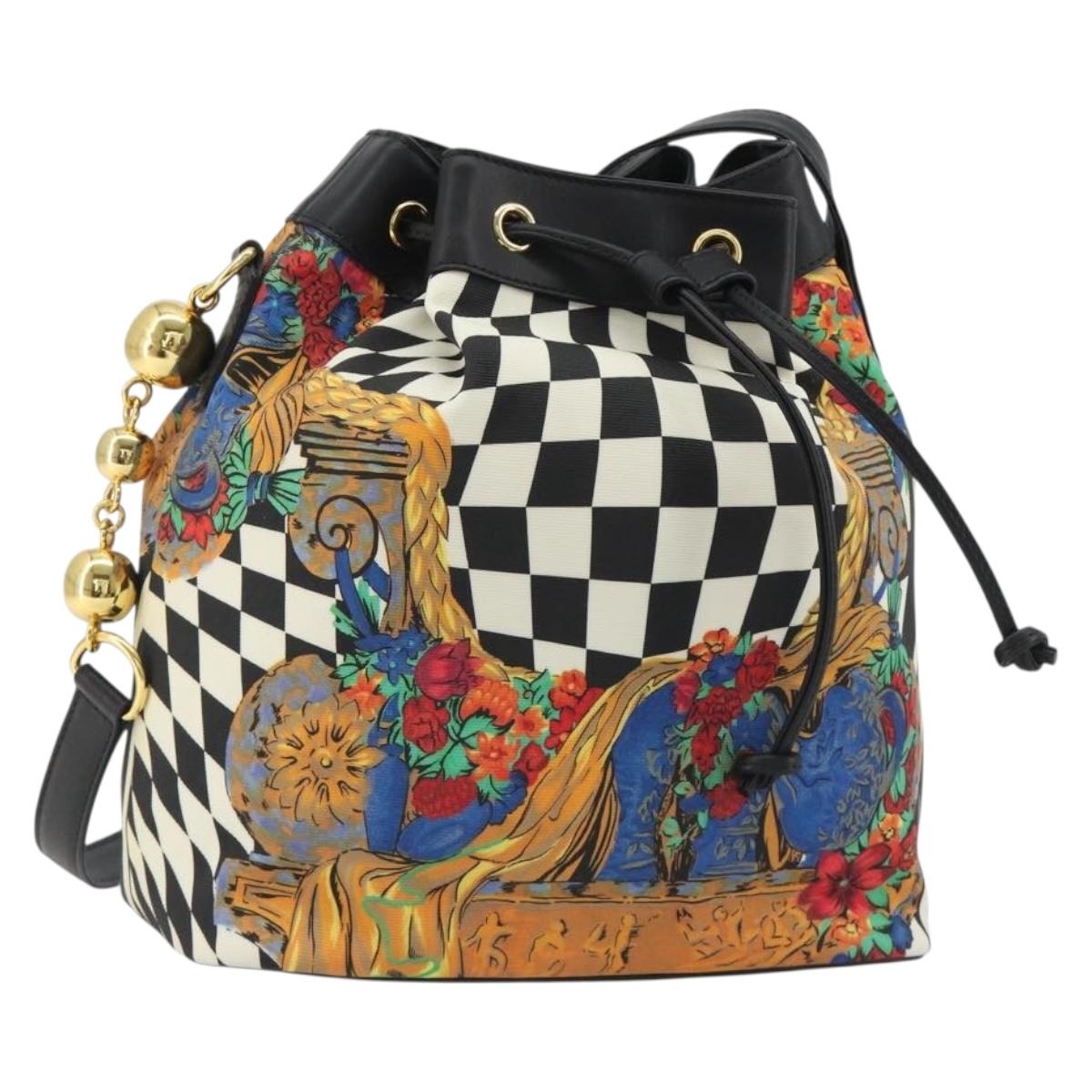 Vintage 80s/90s Gianni Versace Checkerboard Barocco Bucket Bag