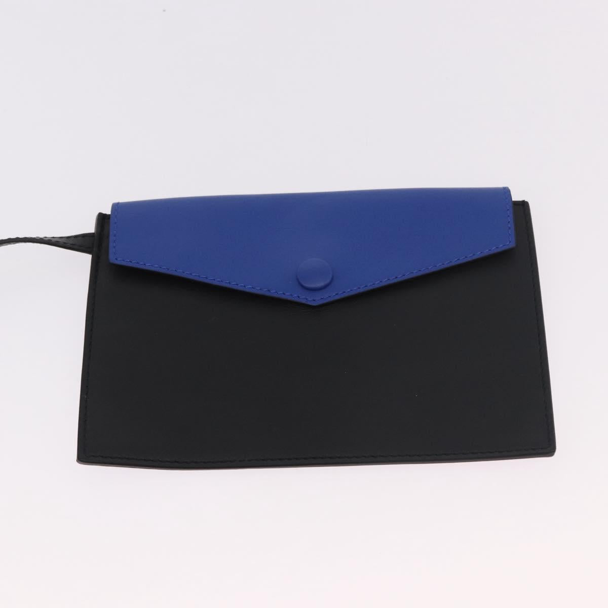 Versace Blue and Black Leather Colorblock Bucket Bag