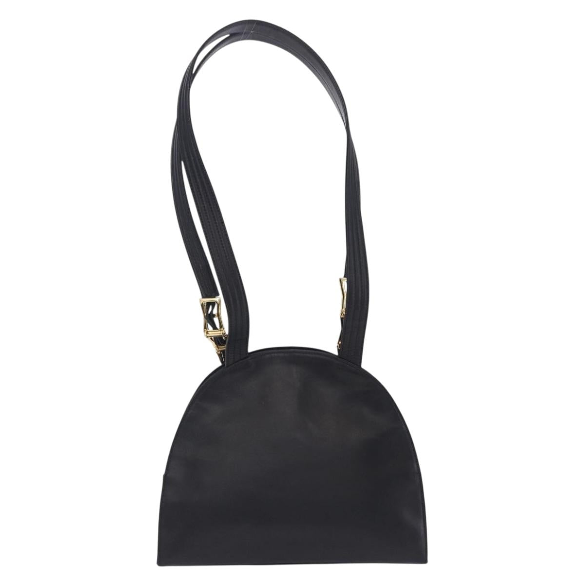 Vintage 90s Gianni Versace Black Leather Medusa Sunburst Tote
