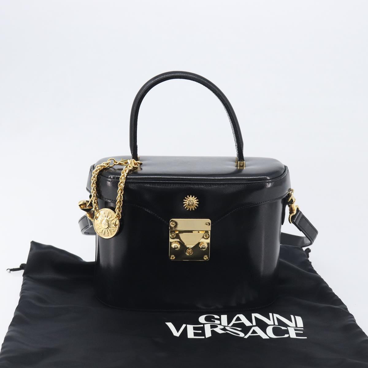 Vintage 90s Gianni Versace Sunburst Leather Vanity Bag