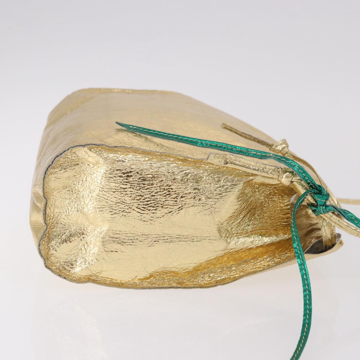2010s Vivienne Westwood Gold Label Metallic Gold Fig Leaf Shoulder Bag
