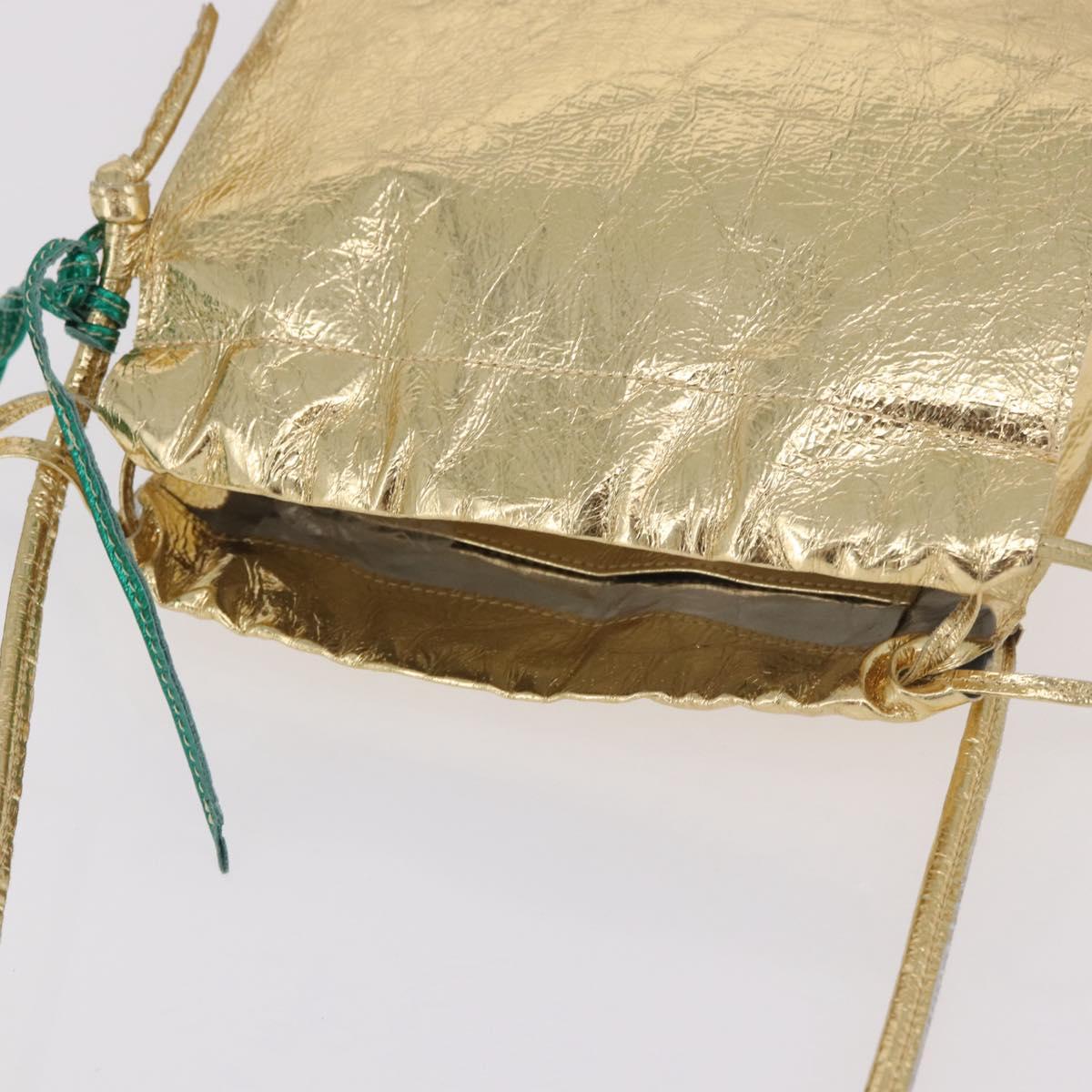 2010s Vivienne Westwood Gold Label Metallic Gold Fig Leaf Shoulder Bag