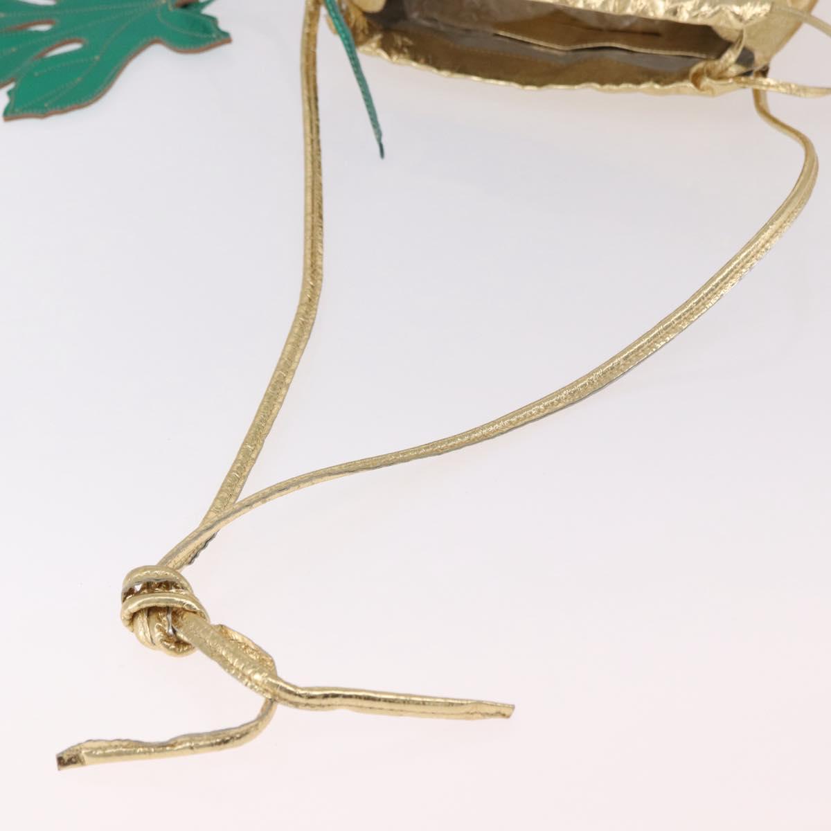 2010s Vivienne Westwood Gold Label Metallic Gold Fig Leaf Shoulder Bag