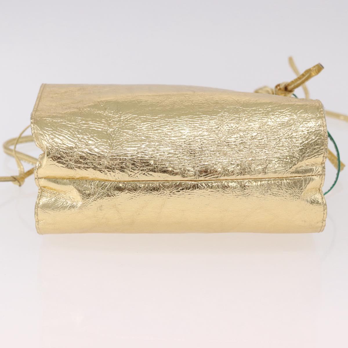 2010s Vivienne Westwood Gold Label Metallic Gold Fig Leaf Shoulder Bag