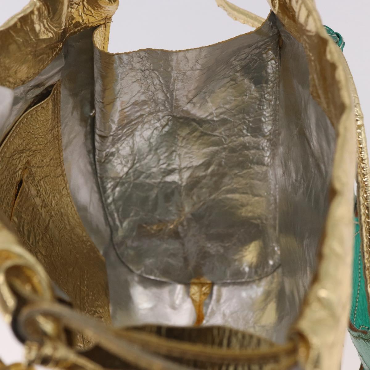 2010s Vivienne Westwood Gold Label Metallic Gold Fig Leaf Shoulder Bag