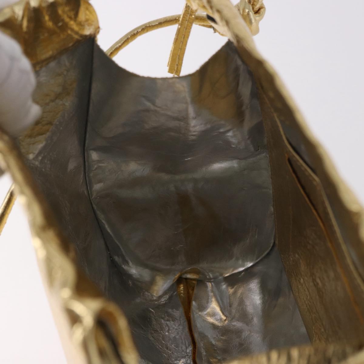 2010s Vivienne Westwood Gold Label Metallic Gold Fig Leaf Shoulder Bag