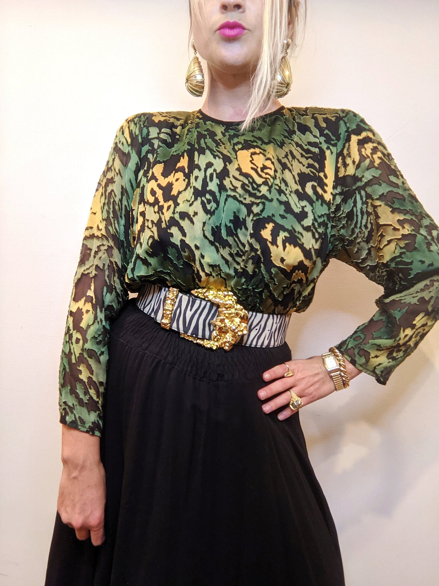 80s Diane Freis Silk Animal Print Dress